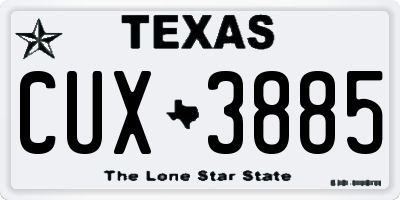 TX license plate CUX3885