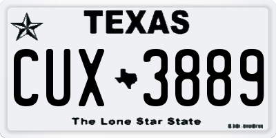 TX license plate CUX3889
