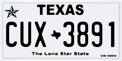 TX license plate CUX3891