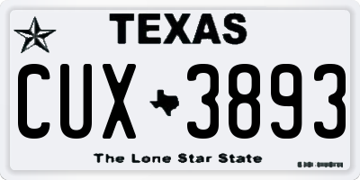 TX license plate CUX3893