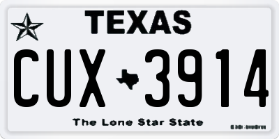 TX license plate CUX3914