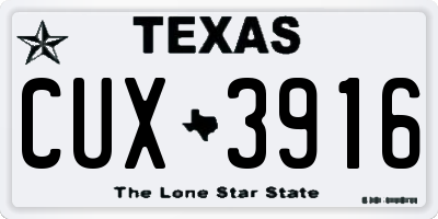 TX license plate CUX3916