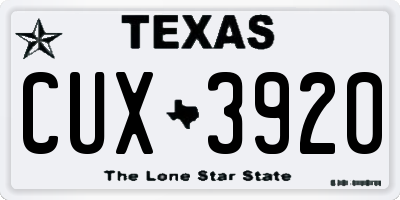 TX license plate CUX3920