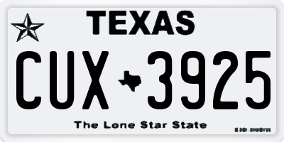 TX license plate CUX3925