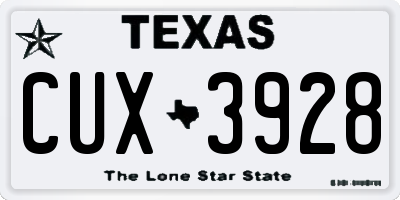 TX license plate CUX3928