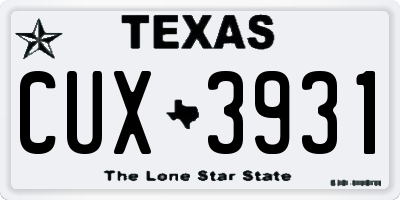 TX license plate CUX3931