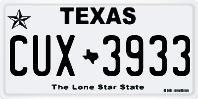 TX license plate CUX3933