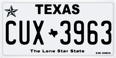 TX license plate CUX3963