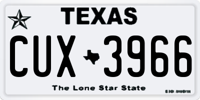 TX license plate CUX3966