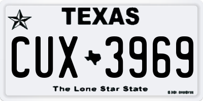 TX license plate CUX3969