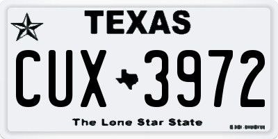 TX license plate CUX3972