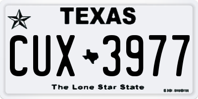 TX license plate CUX3977
