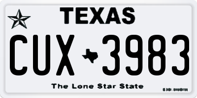 TX license plate CUX3983