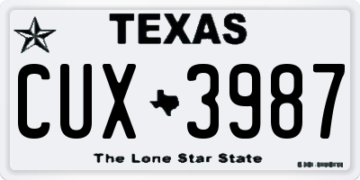 TX license plate CUX3987