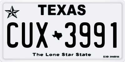 TX license plate CUX3991