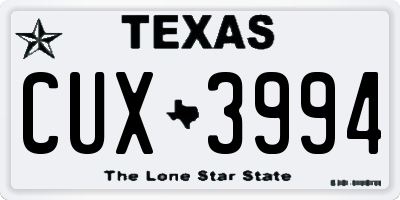 TX license plate CUX3994