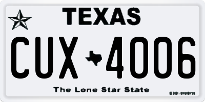 TX license plate CUX4006