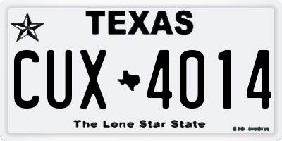 TX license plate CUX4014