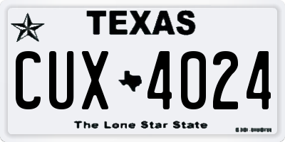 TX license plate CUX4024
