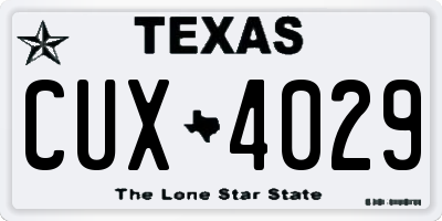 TX license plate CUX4029