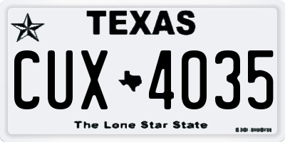 TX license plate CUX4035