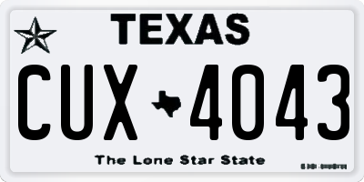 TX license plate CUX4043