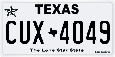 TX license plate CUX4049