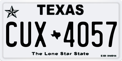 TX license plate CUX4057