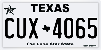TX license plate CUX4065