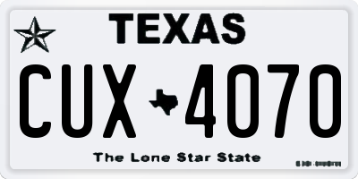 TX license plate CUX4070