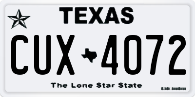 TX license plate CUX4072