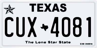 TX license plate CUX4081