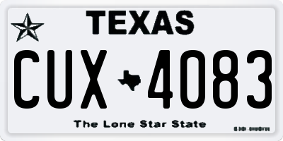 TX license plate CUX4083