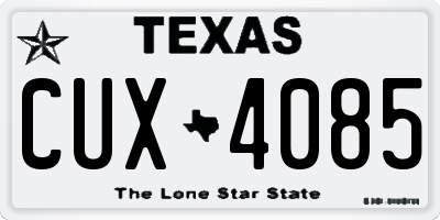 TX license plate CUX4085