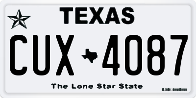 TX license plate CUX4087