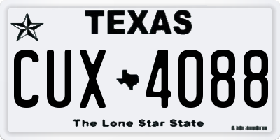 TX license plate CUX4088