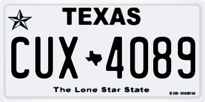 TX license plate CUX4089