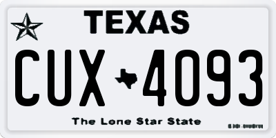 TX license plate CUX4093