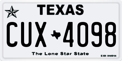 TX license plate CUX4098