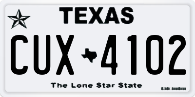 TX license plate CUX4102
