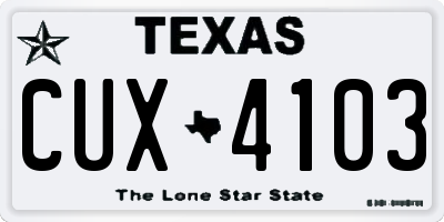 TX license plate CUX4103