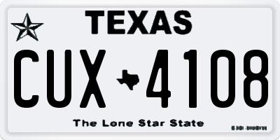TX license plate CUX4108