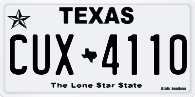 TX license plate CUX4110