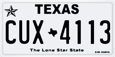 TX license plate CUX4113
