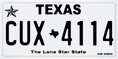 TX license plate CUX4114