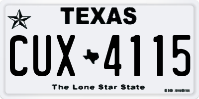 TX license plate CUX4115
