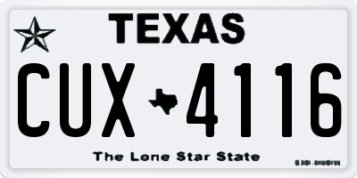 TX license plate CUX4116
