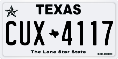 TX license plate CUX4117