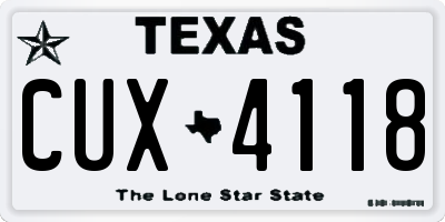 TX license plate CUX4118