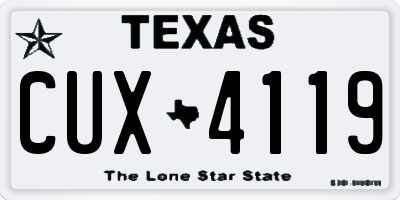 TX license plate CUX4119